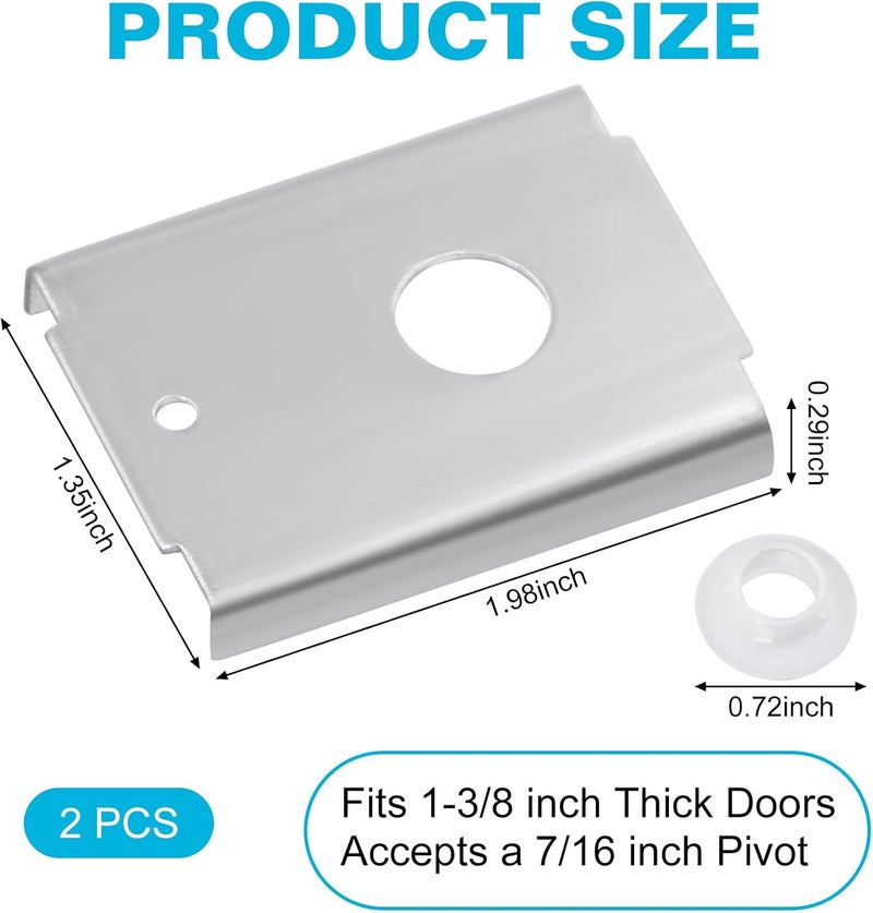 FOJOO 2Pack N7192 Bi-Fold Door Repair Bracket Kit, Folding Closet Door Hardware for 1-3/8 Inch Wood Doors, Fits 7/16" Pivot Pin, Top or Bottom Mount Steel Brackets - Image 2